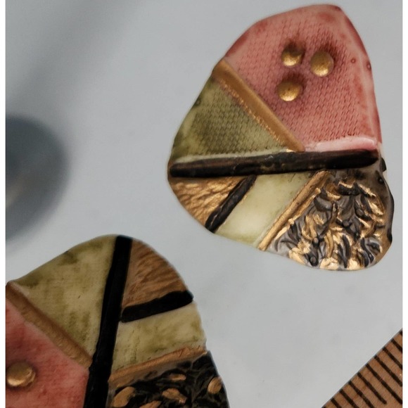 80s Style Colorful Abstract Earrings - Picture 3 of 5